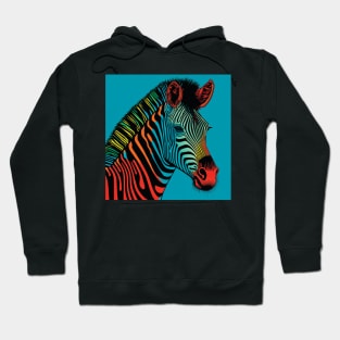 Zebra in red, orange and blue Hoodie